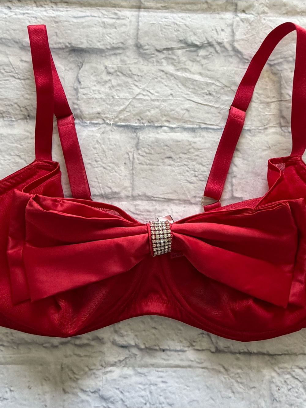 Victoria’s Secret Dream Angels Bra 38DDD | Red Satin Bow Bling